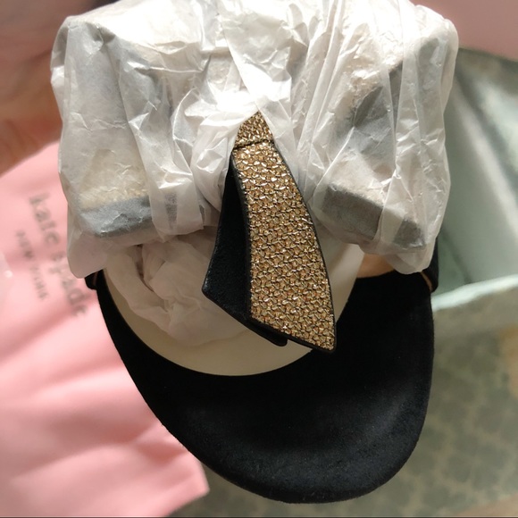 NWT Kate Spade Greta black bow dress sandals - Picture 8 of 8